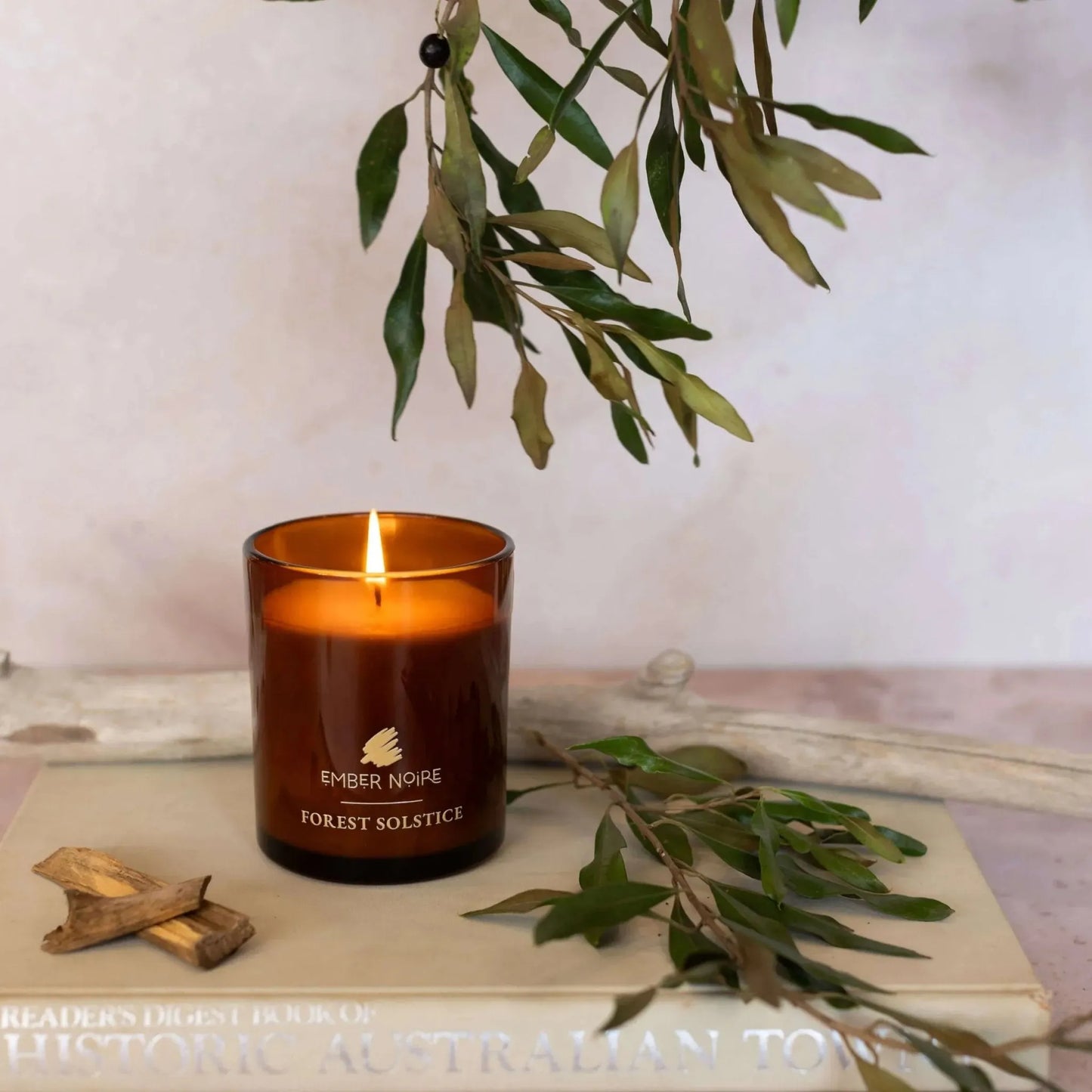 Forest Solstice grounding aromatherapy candle with eucalyptus and pine