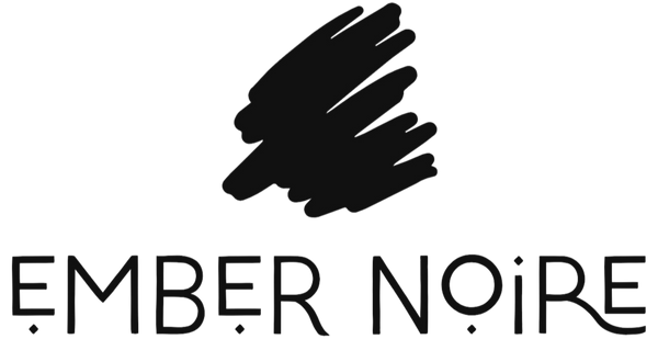 Black logo with the text 'EMBER NOIRE' on a white background