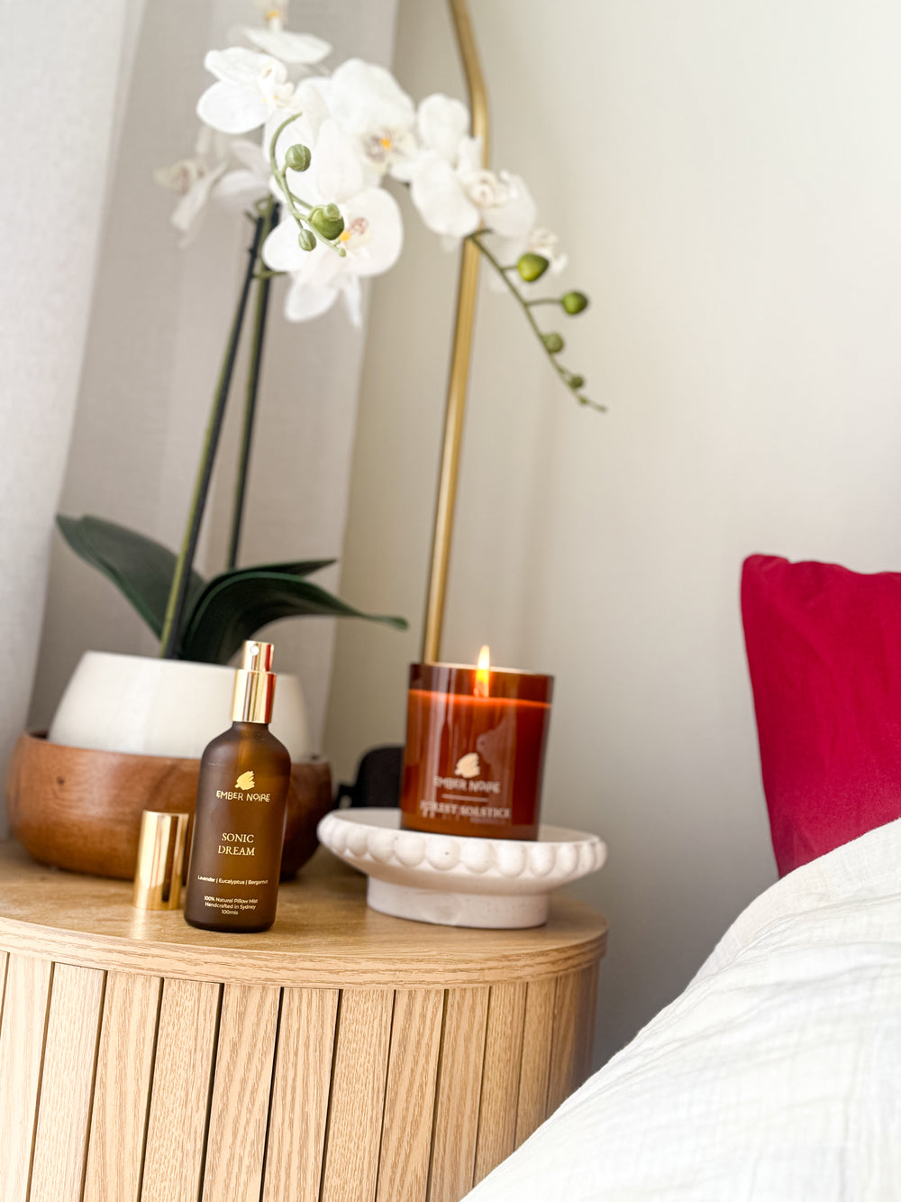 Ember Noire aromatherapy candle styled product photograph