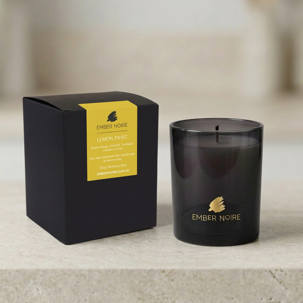 Lemon Twist - Lemon Myrtle, Mandarin, Rosemary & Cedarwood Soy Wax Natural Candle
