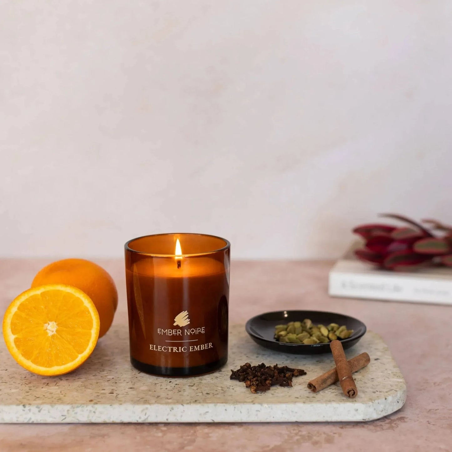 Electric Ember natural aromatherapy soy candle with orange, cinnamon and cardamom by Ember Noire