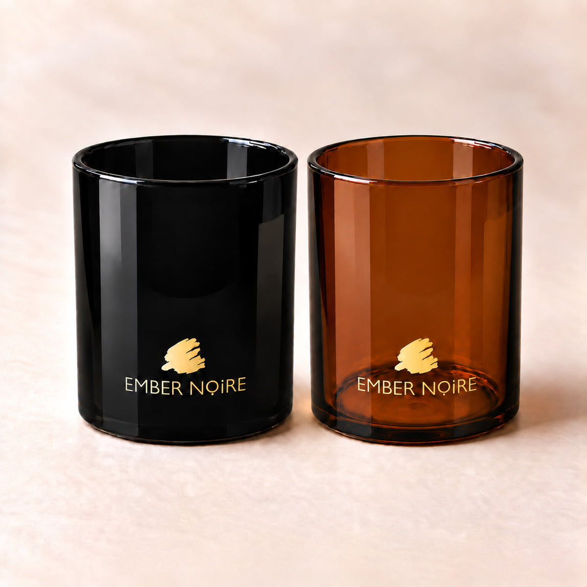 Black and amber signature jars