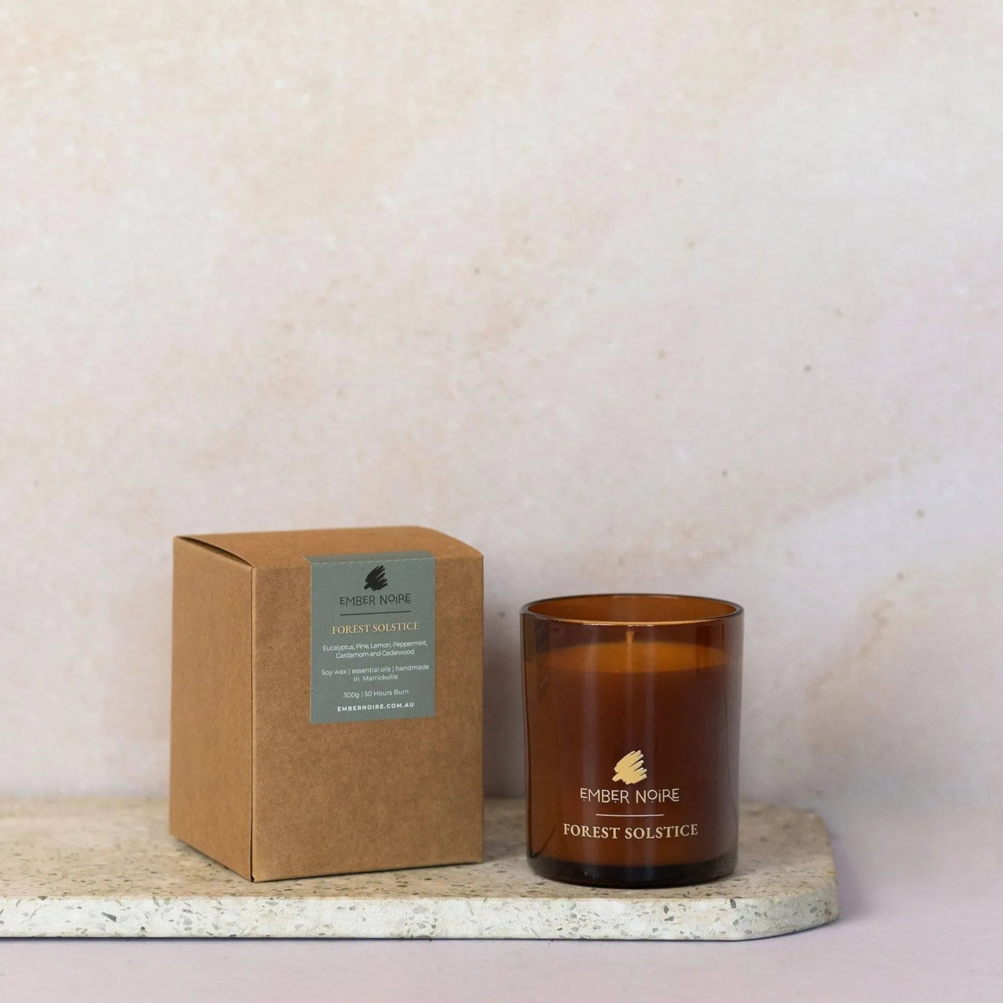 Forest Solstice - Eucalyptus, Lemon, Peppermint & Pine Soy Wax Natural Candle - by Ember Noire