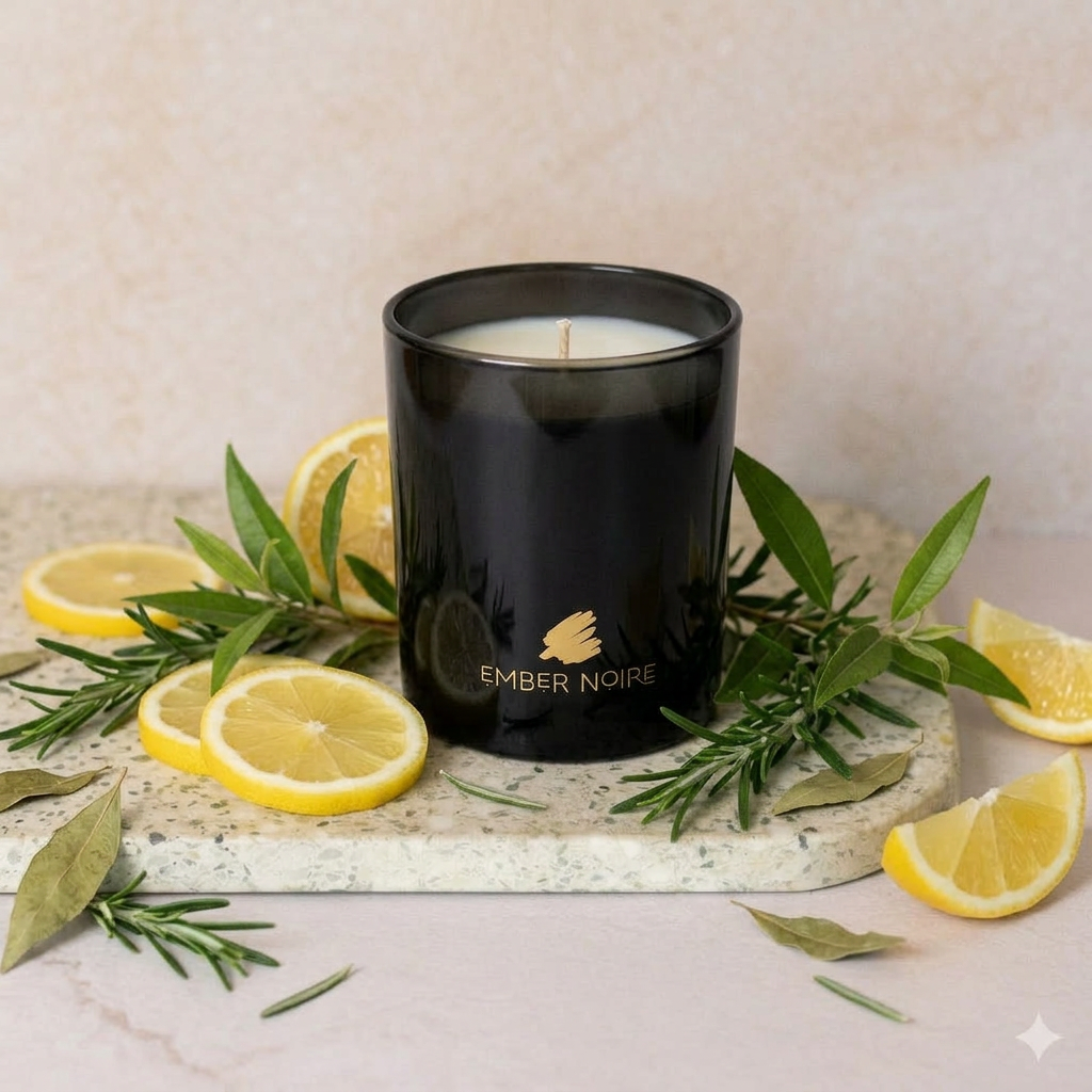 Lemon Twist - Lemon Myrtle, Mandarin, Rosemary & Cedarwood Soy Wax Natural Candle