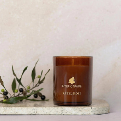 Rebel Rose - Rose Geranium, Mandarin, Bergamot, Jojoba, Neroli Soy Wax Natural Scented Candle - by Ember Noire