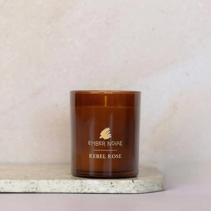 Rebel Rose - Rose Geranium, Mandarin, Bergamot, Jojoba, Neroli Soy Wax Natural Scented Candle - by Ember Noire