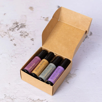 Aromatherapy pulse point roller set for daily rituals and calm